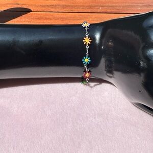 Dainty Floral Multicolor Stainless Steel Bracelet